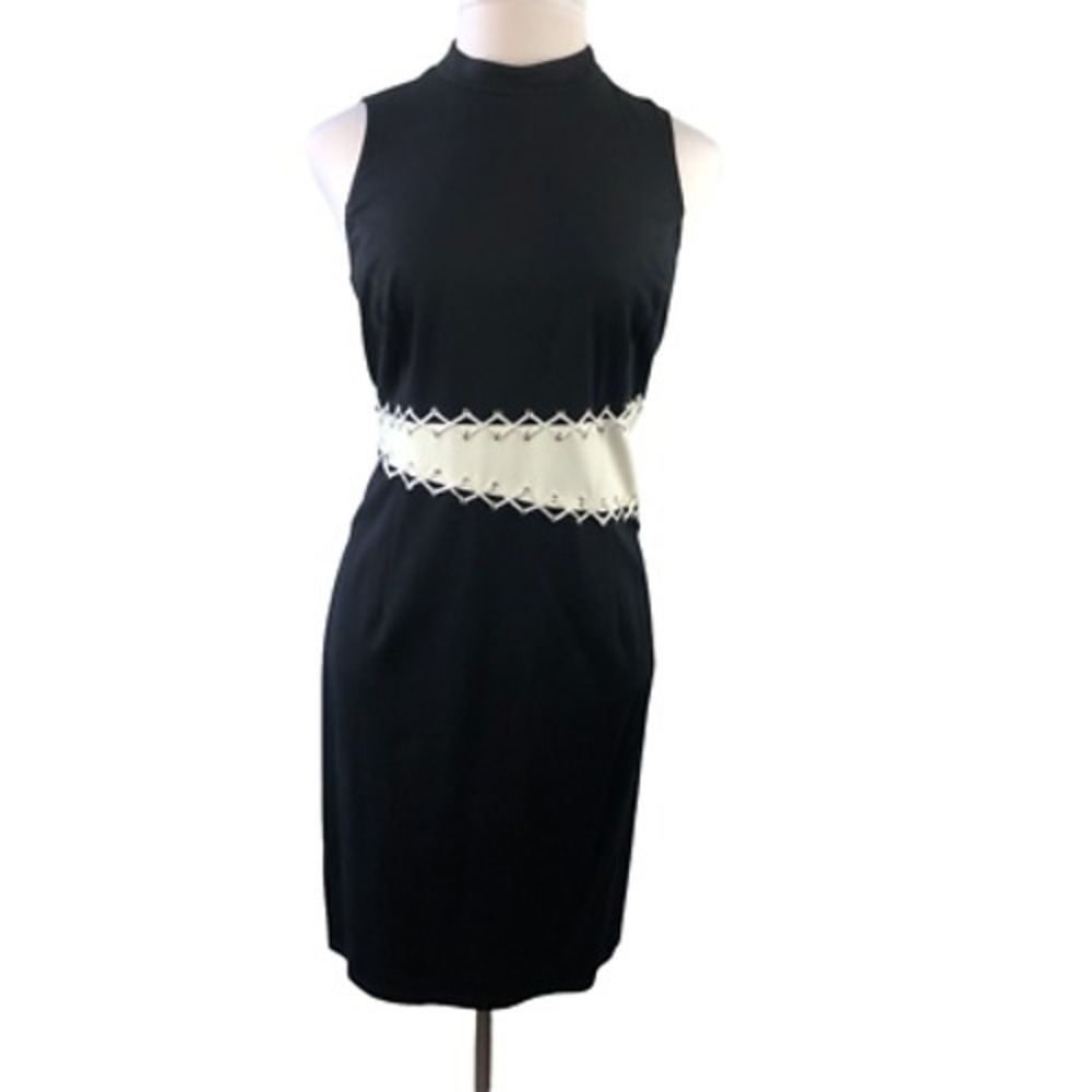 Lane Bryant Laced Eyelet Bodycon Dress BY ABS Allen Schwartz Plus Size 1X Black - Picture 2 of 8